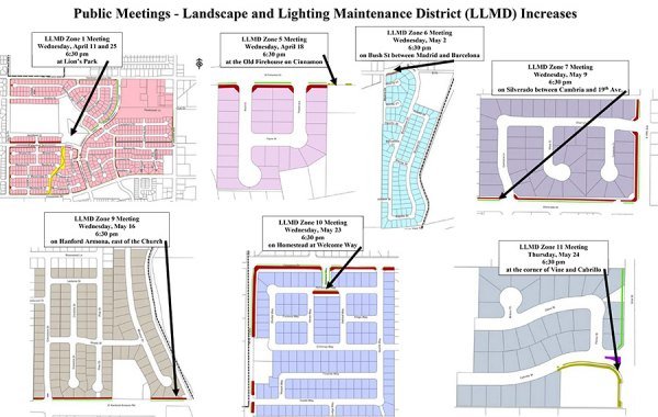 The City of Lemoore has scheduled a series of public meetings to discuss increasing an annual assessment for some Lighting and Landscaping Districts.